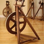 left side hand made spinning wheel