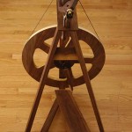 top view of handmade spinning wheel